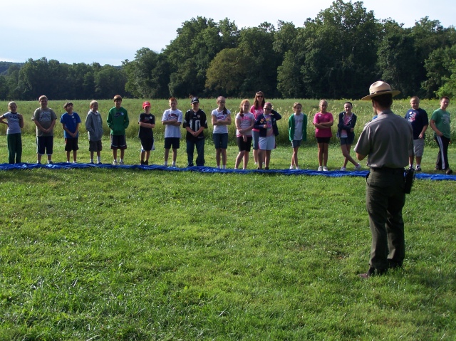 Ranger Phil Molnar welcomes St Bartholomew students to the National Park during opening ceremony.
