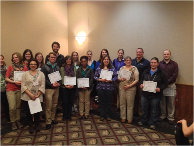 The Environmental Education Certification class of 2014, with their certificates to prove it! Photo credit: Josh Angelini 